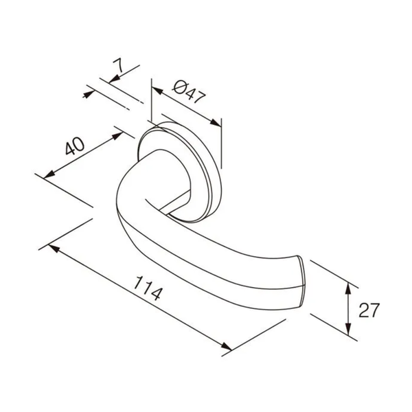 Fechadura Porta Interna Contemporânea Broca 55mm Escovado Pado